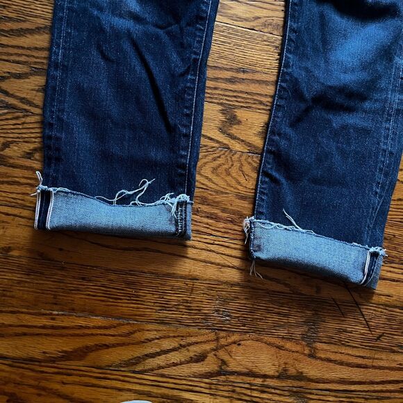 Jack Wills Selvedge Jeans Men 32x27 Dark Wash Blue Button Fly Hipster Cropped - Picture 2 of 11